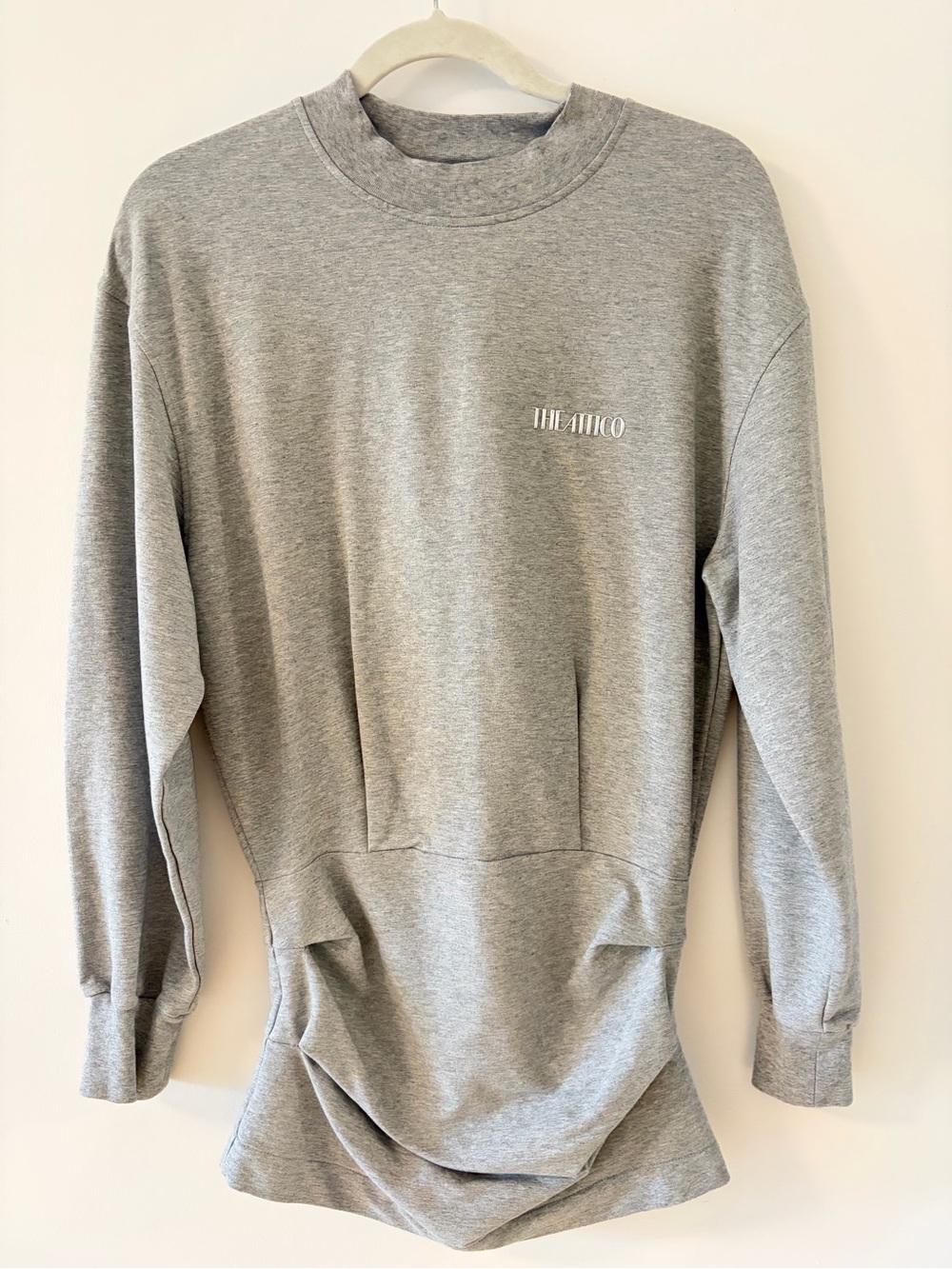 The Attico Grey Mini Sweatshirt Dress